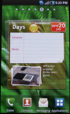 Samsung TouchWIZ 3.0 for Galaxy S devices (Days Widget)