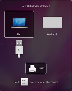 Parallels USB device selection
