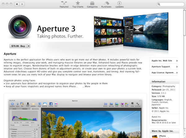 Mac App Store Aperture