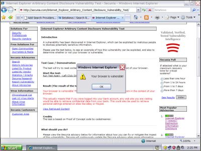 IE7 Vulnerability