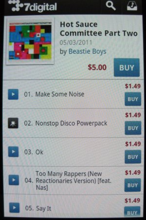 7digital for Android album view in store, Beastie Boys