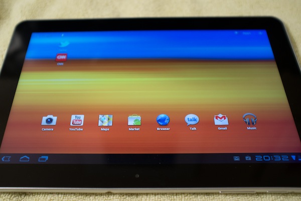 Galaxy Tab 10.1 home screen