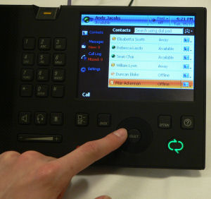 Microsoft's UC reference phone combines presence indicators with a physical telephone.
