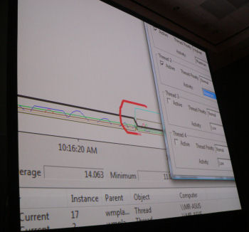 A CPU Performance Monitor heuristic in Vista shows where a period of increased CPU stress bumps the Media Player thread priority up high. A CPU Performance Monitor heuristic in Vista shows where a period of increased CPU stress bumps the Media Player thread priority up high.