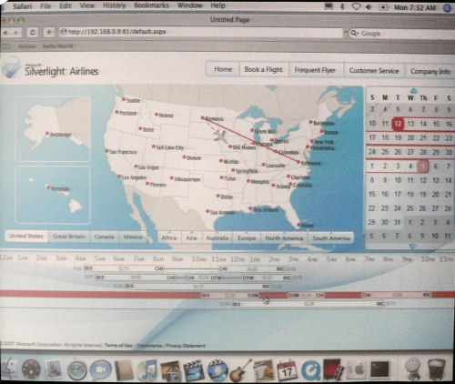 Microsoft's proudest Silverlight application demo, which takes off on Windows and lands on a Mac.