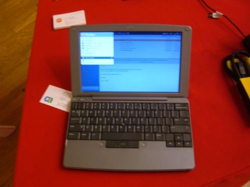 A prototype of Palm's Foleo 'companion' device, which premiered at an electronics show in New York City in May 2007. A prototype of Palm's Foleo 'companion' device, which premiered at an electronics show in New York City in May 2007.