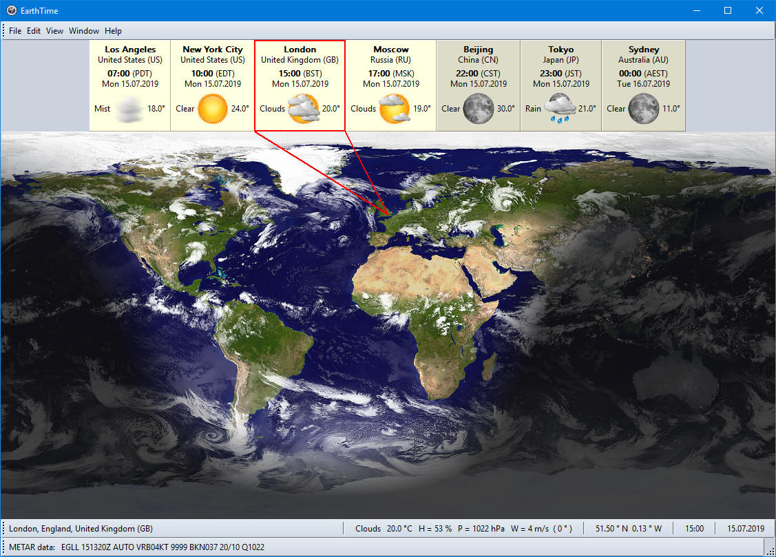 Is there an Earth Clock widget for Windows 7's desktop?