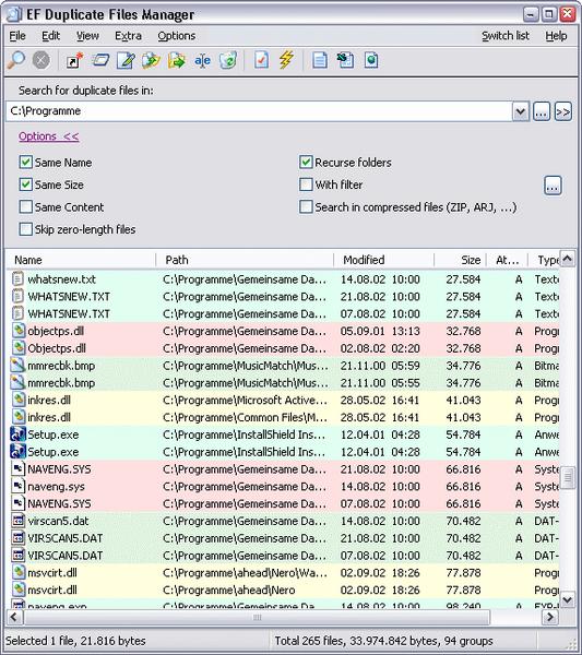 EF Duplicate Files Manager 3.21 EF Duplicate Files Manager 3.21
