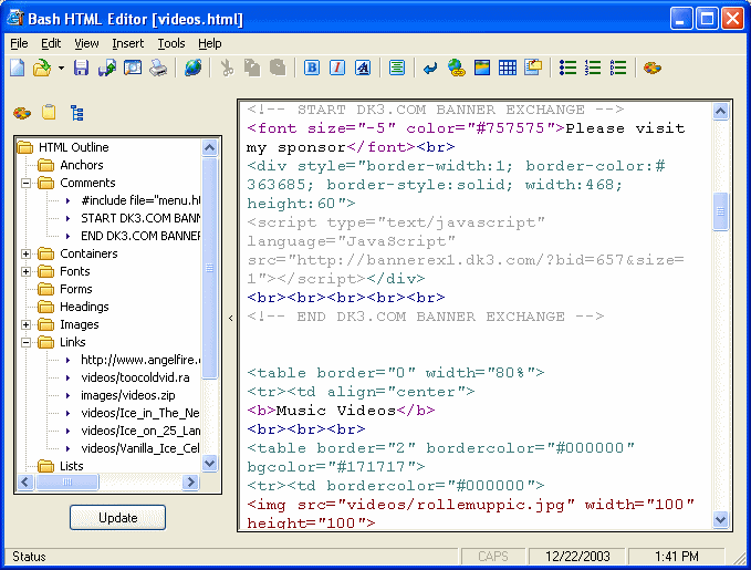 Free HTML Editor 9.7 (Coffee Cup) ~ INFO- | HTML Editor  