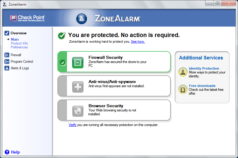 zonealarm firewall only