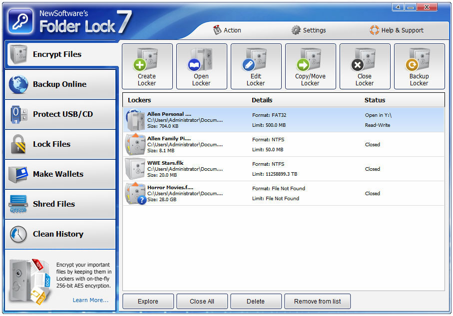 folder lock for window 7