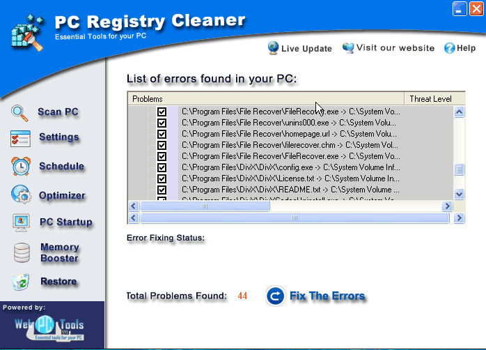 free pc registry repair