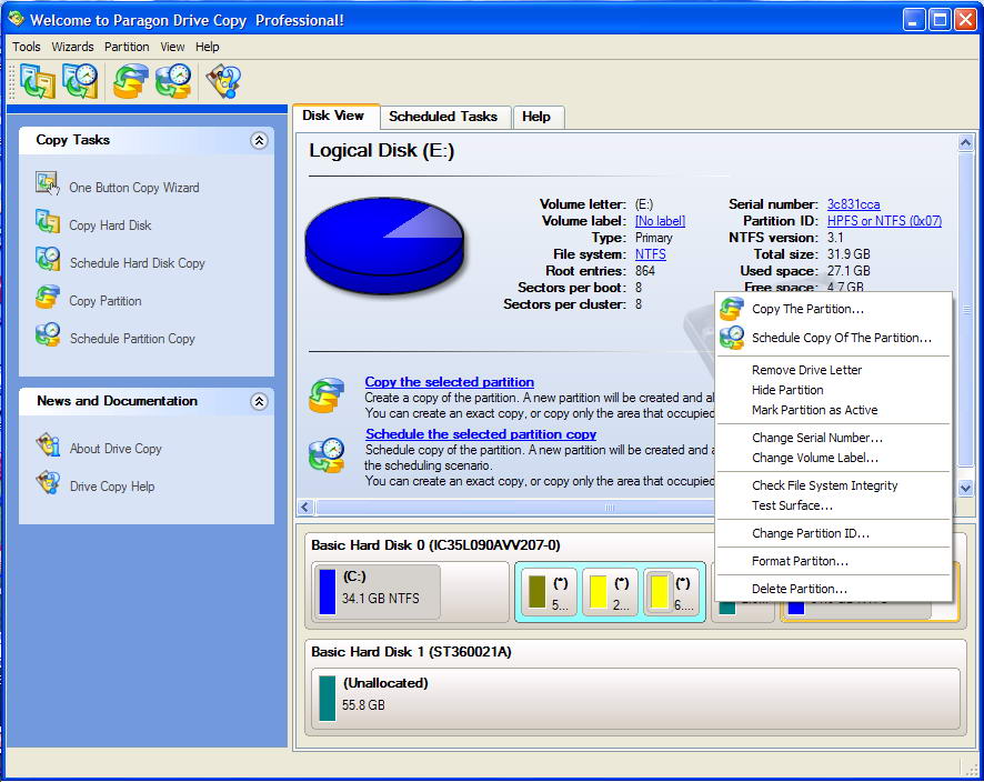 linux file systems for windows xp paragon
