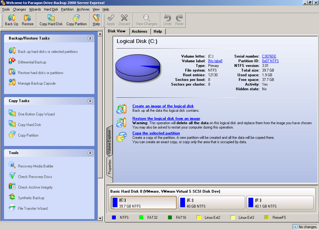 Какие файловые системы поддерживает программа paragon drive backup fat12