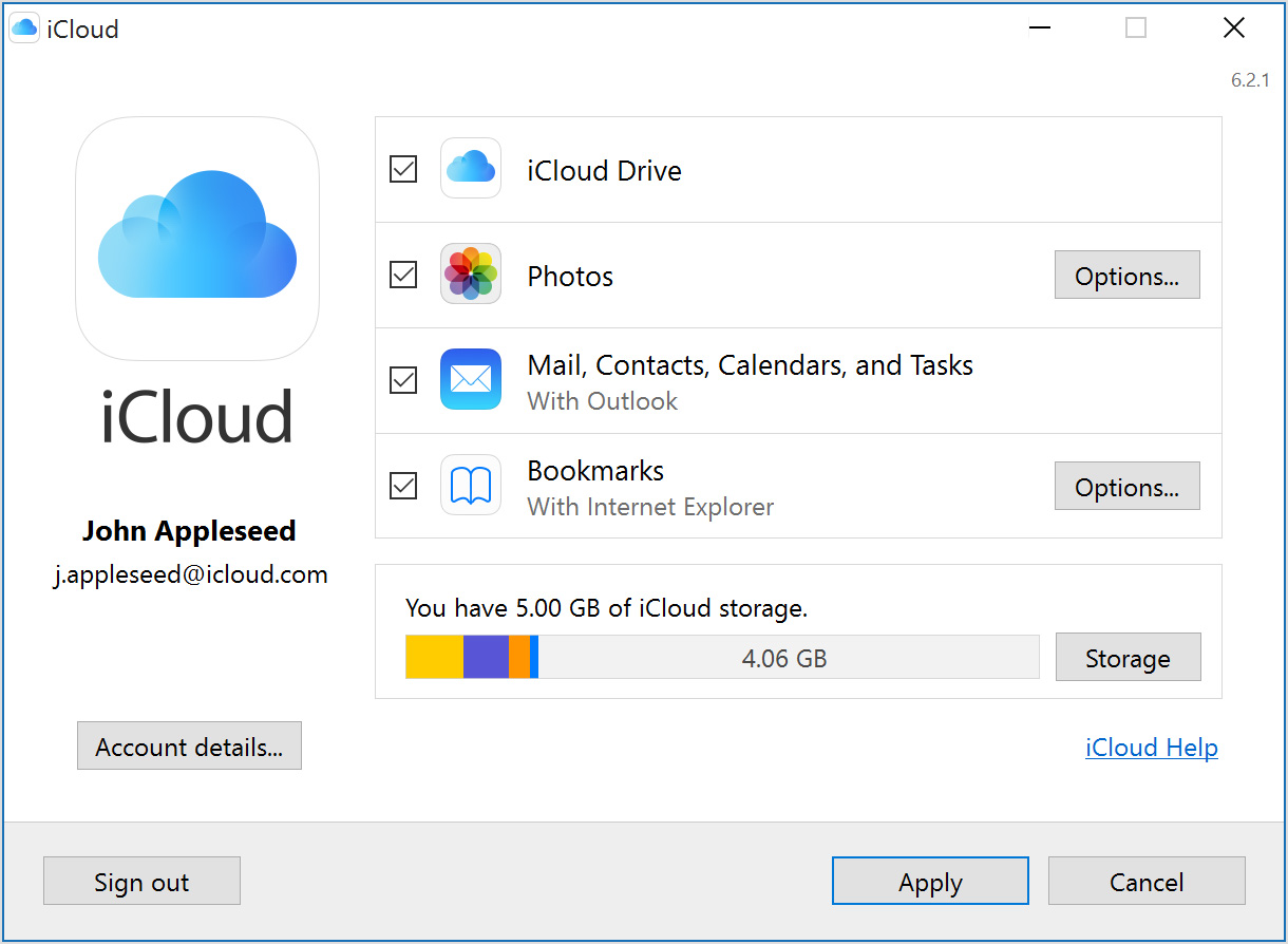 icloud control panel download for windows 10