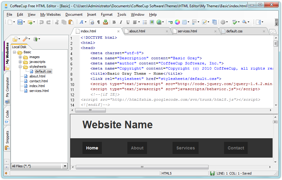 CoffeeCup Free  HTML  Editor  FileForum