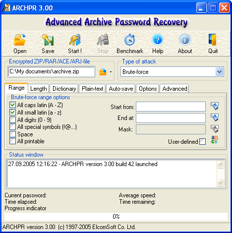 advanced archive password recovery 4.54