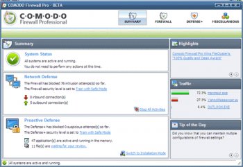 comodo firewall defence