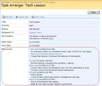 column sharepoint discussion