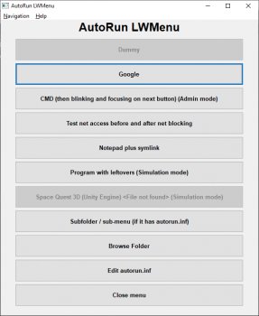 AutoRun LWMenu screenshot