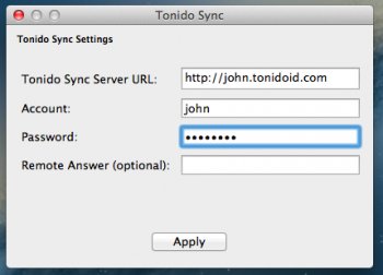 tonido sync 2 not login