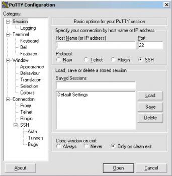 putty configuration for windows 10